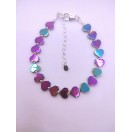Aurora Borealis Hematite Hearts Bracelet